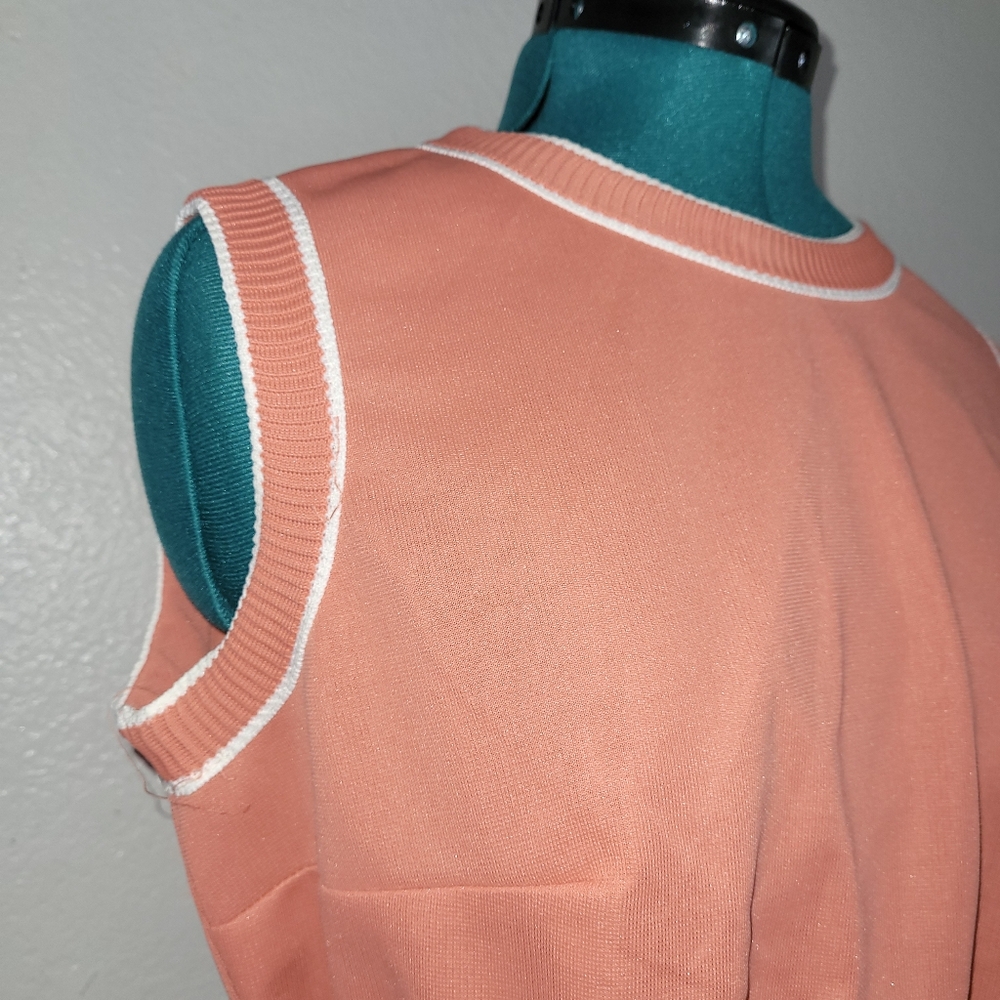 NWT Vintage  Women's  Zippered Sleeveless V Neck Top Cora Stripes 14.5 - Picture 2 of 11